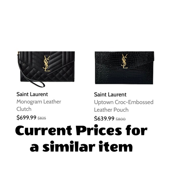 Yves Saint Laurent-AUTHENTIC (NWT/Box) Black Leather & Gold Hardware CLUTCH - Picture 16 of 16